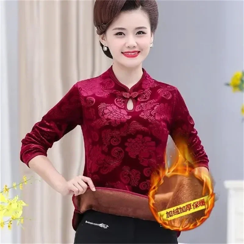 Spring Autumn Ladies Long Sleeves Patchwork Print Top Korean Women Solid Color Round Neck Shirt Femme Large MT3