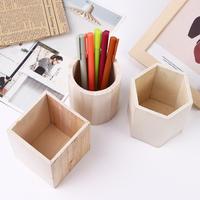 Lovely Fashion Office Office Organizer Desk Accessories Pencil Container Pencil Holders Storage Box Pen Holder Wooden