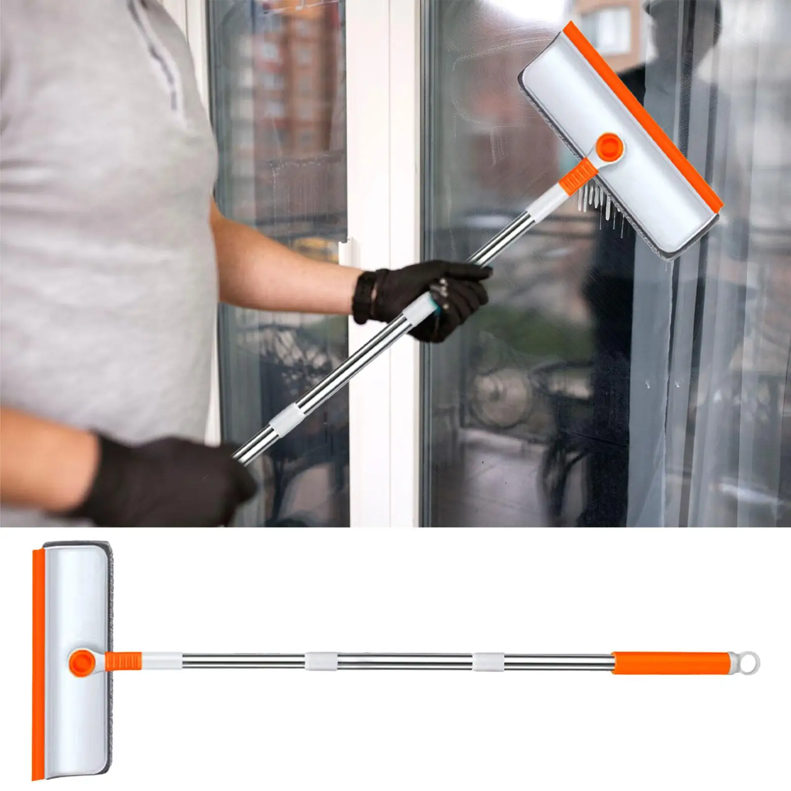 

Floor Squeegee Floor Scrub Brush Cleaning Mop Shower Scrubber,Scrubbing Brush,for Patio Window Glass Concrete Floor Household