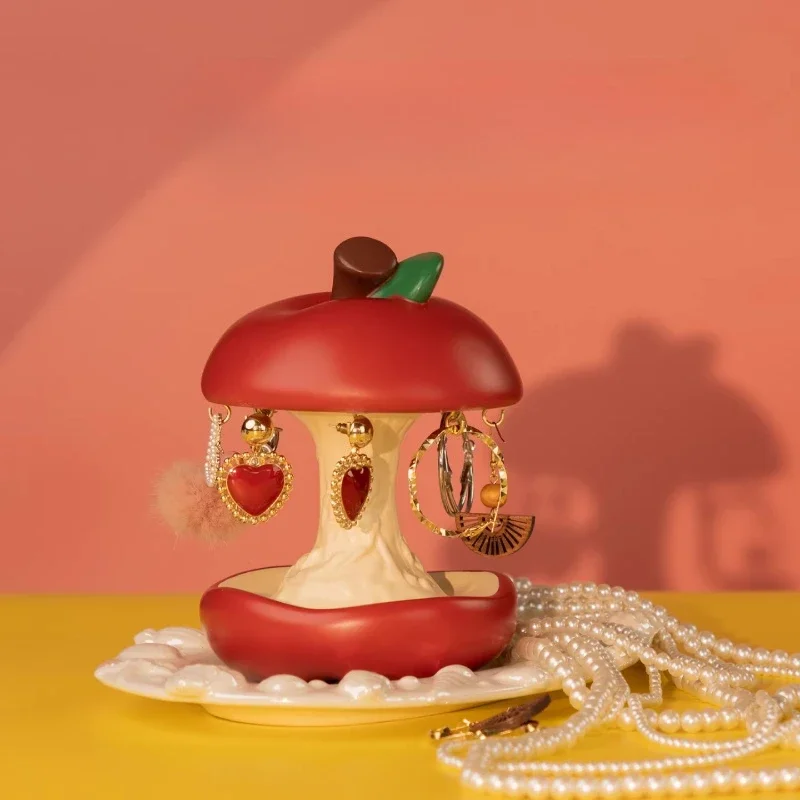 New Year's gift rotating apple core, earrings jewelry storage ornament