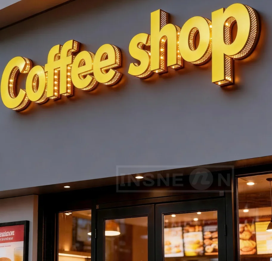 

Custom LED – 3D Illuminated Coffe Lit Outdoor Shop Letter Sticker Sign Brand Logo&business Signage Labels Tags Signs Packaging
