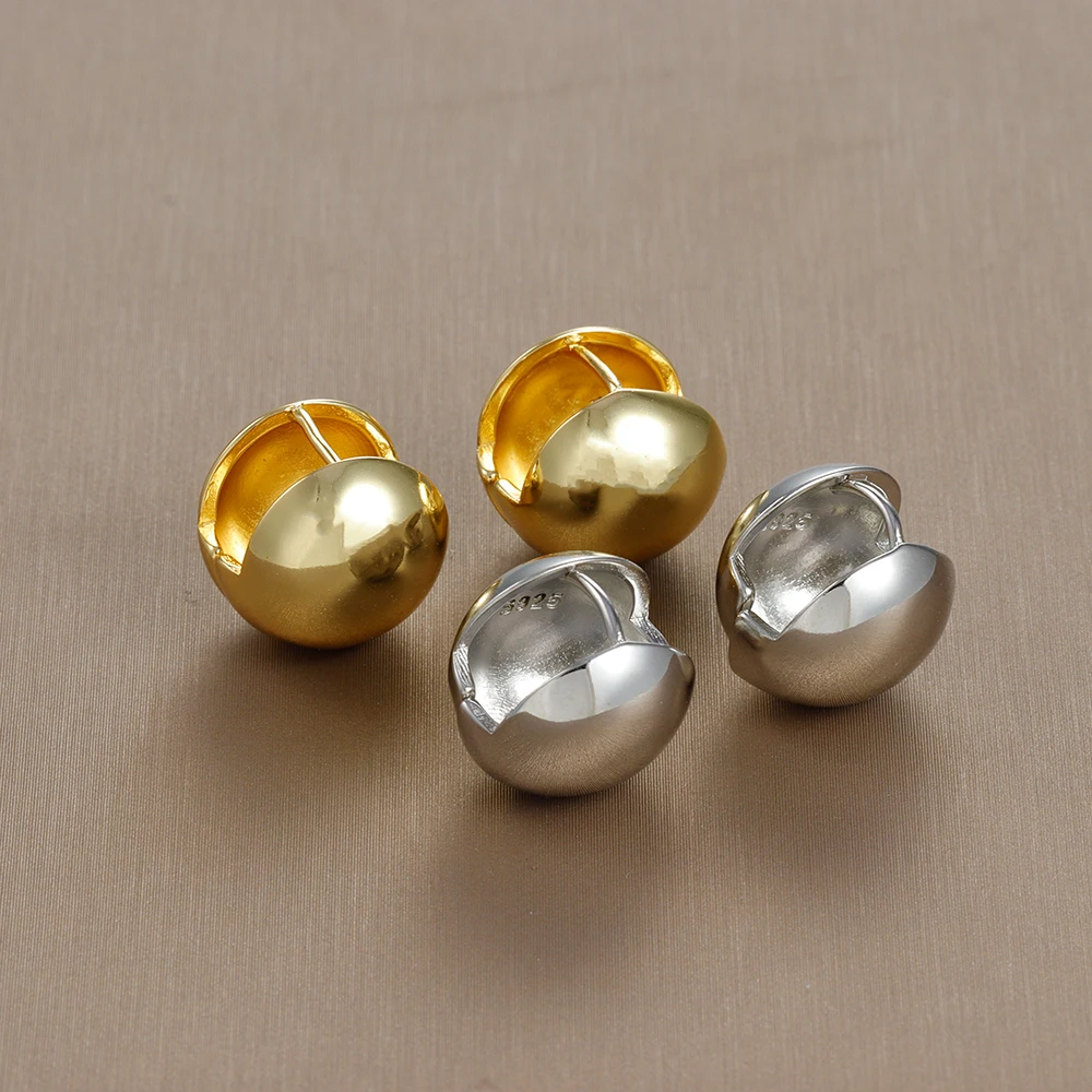 2023 Stainless Steel Gold Silver Color Ball Round Simple Hight Quality Luxury Earrings For Women Famous Party Jewelry