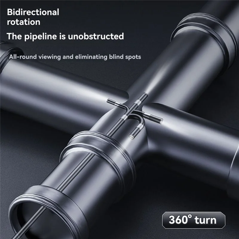 Baay endoscópio industrial de boroscópio de 2mp com 8 led para smartphone, mini câmera tipo rotação de 360 graus para inspeção de carros