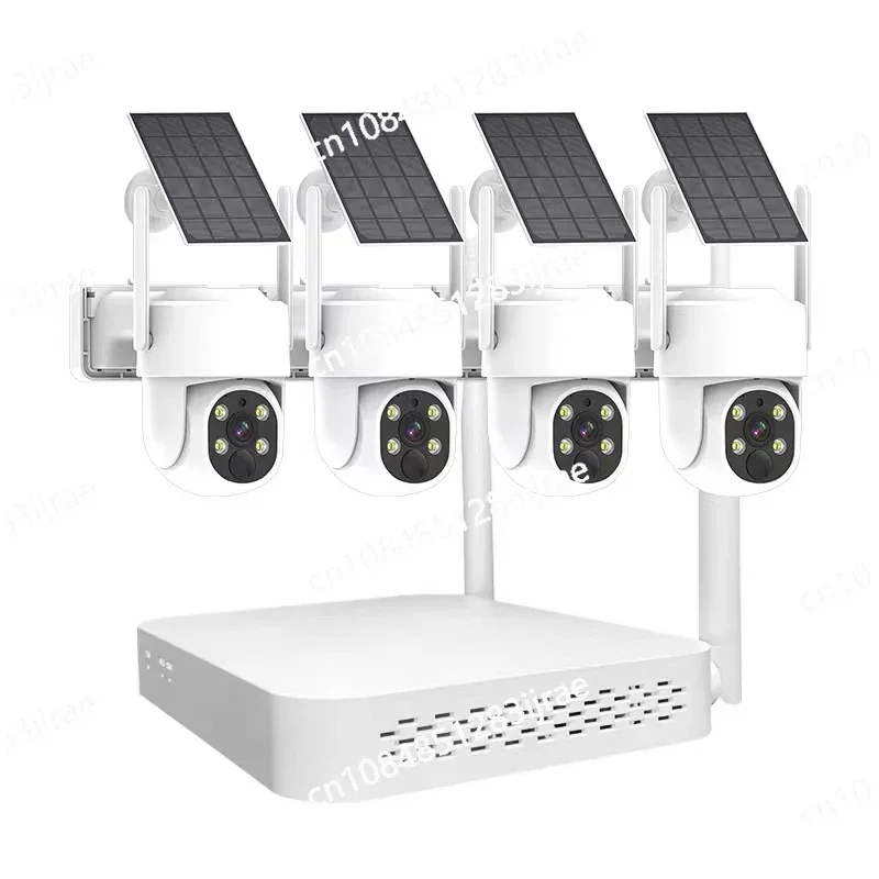 Outside Indoors CCTV Network System Wireless WIFI 360 Degrees HD NVR Kit Sets Solar Panel Security