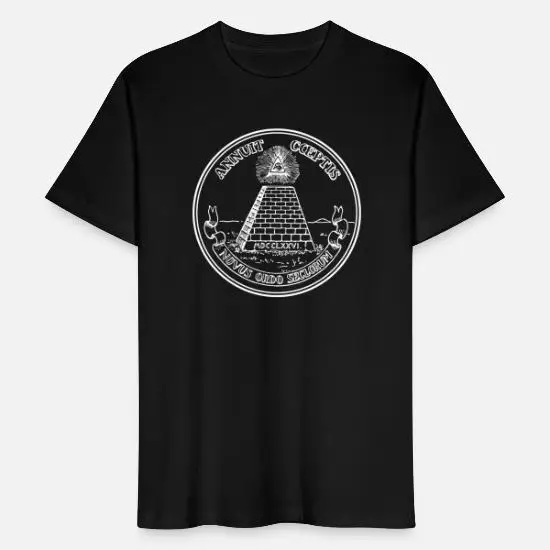 Illuminati All-seeing Eye Pyramid Dollar Symbol Freemason T-Shirt 100% Cotton O-Neck Short Sleeve Summer Casual Mens T-shirt