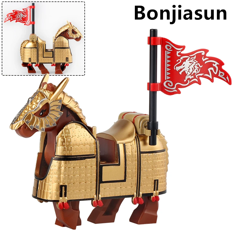 Ancient Military Cavalry Mounts War Horse Animal Building Blocks Bricks Mini Action Figures Toys For Children gifts BR851