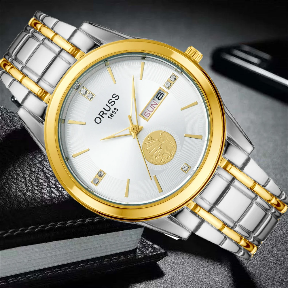 남성용 캐주얼 심플 더블 캘린더 트렌드 시계, 레트로 고급 올 매치 학생 시계, 개성 있는 패션