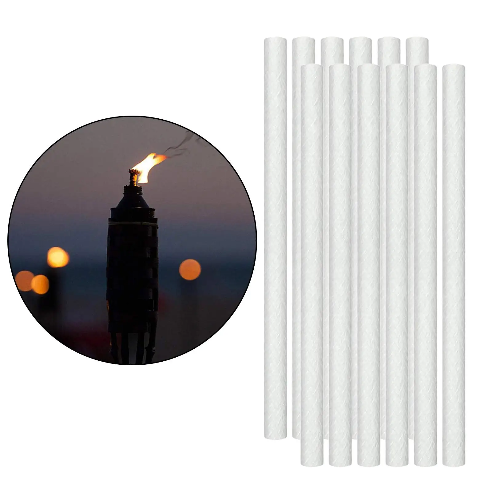 

Long Life Fiberglass Replacement Wicks for Tiki Torch - 10 Piece Fiberglass