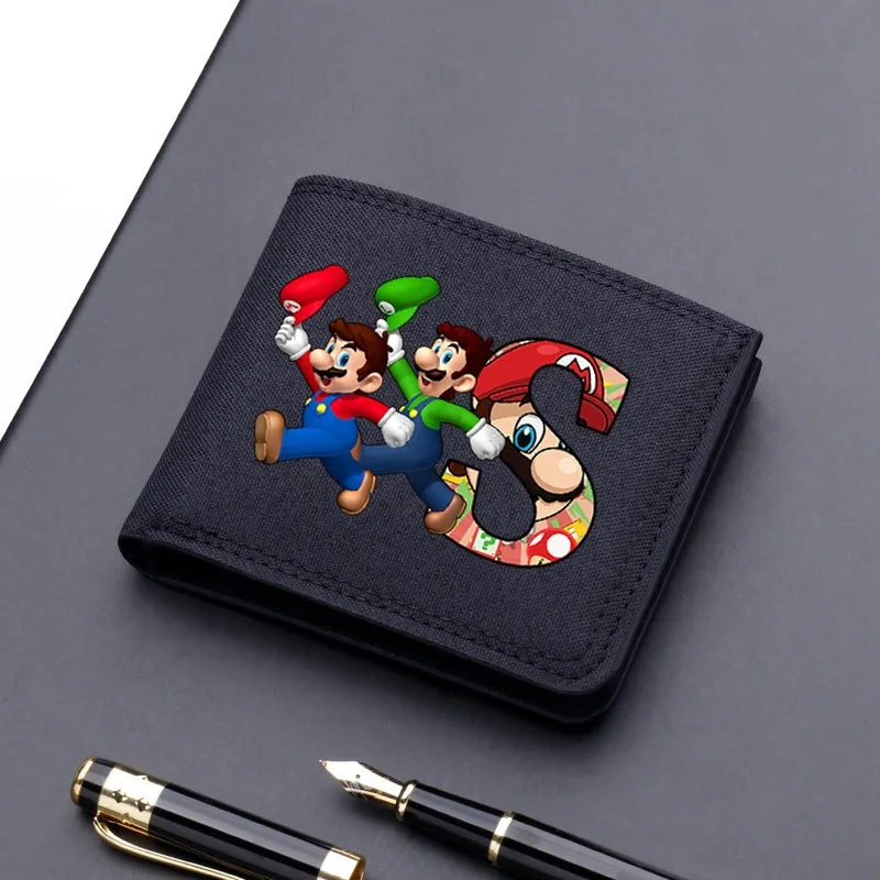 Super Mario Bro Nylon Wallet for Men Anime Games Fashion Money Bag Male High Quality Portable Hip Hop Credit Card Holder Gifts