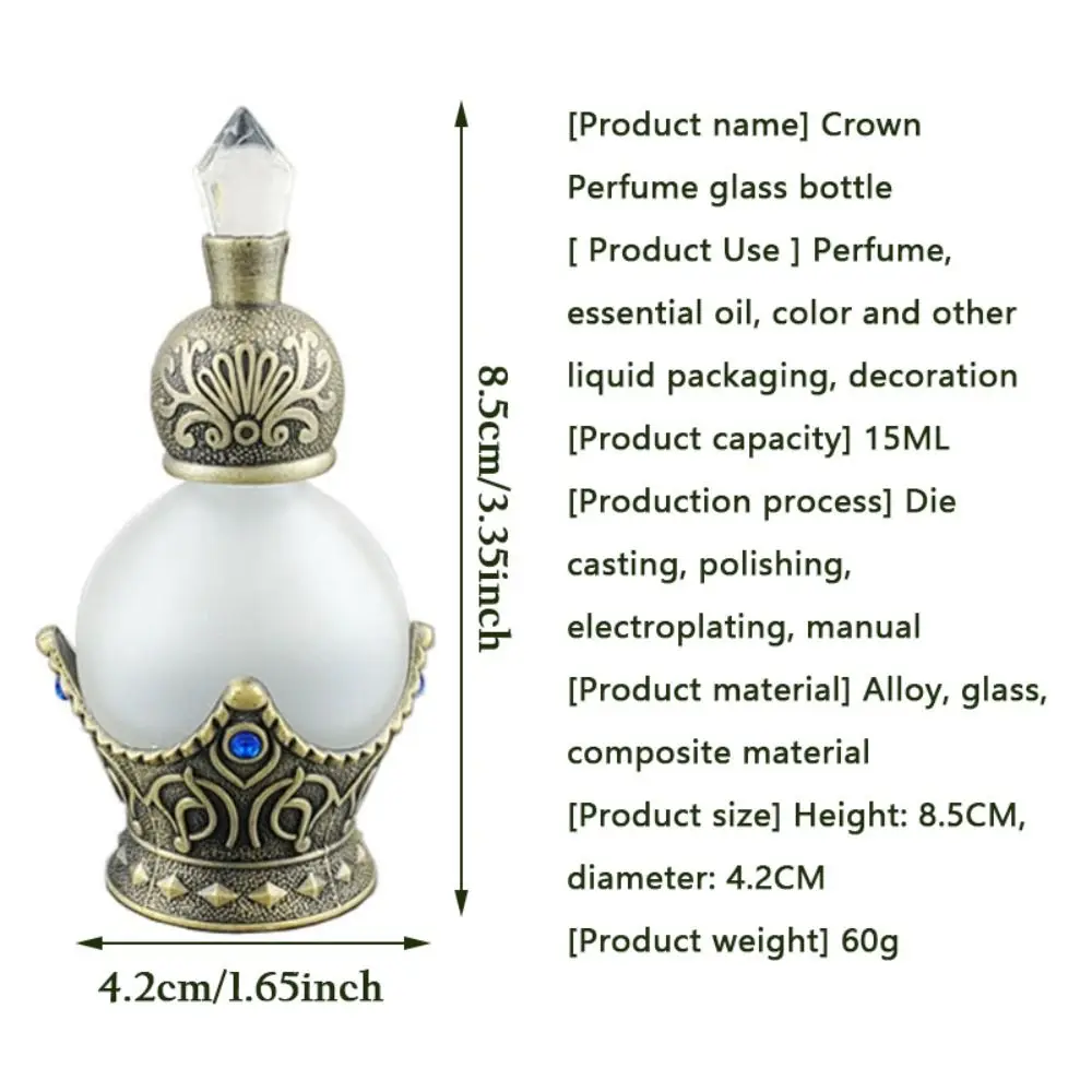 Retro Perfume Bottle Arabian Style Middle East Essential Oil Dropper Bottle Crystal Empty Travel Cosmetic Containers