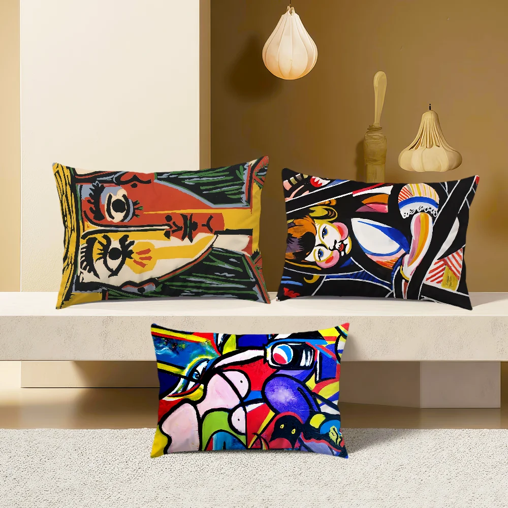 Picasso Related Art Paintings Cushion Cover Rectangle Pillow Cover Home Sofa Living Room Office Coffee Shop PillowCover