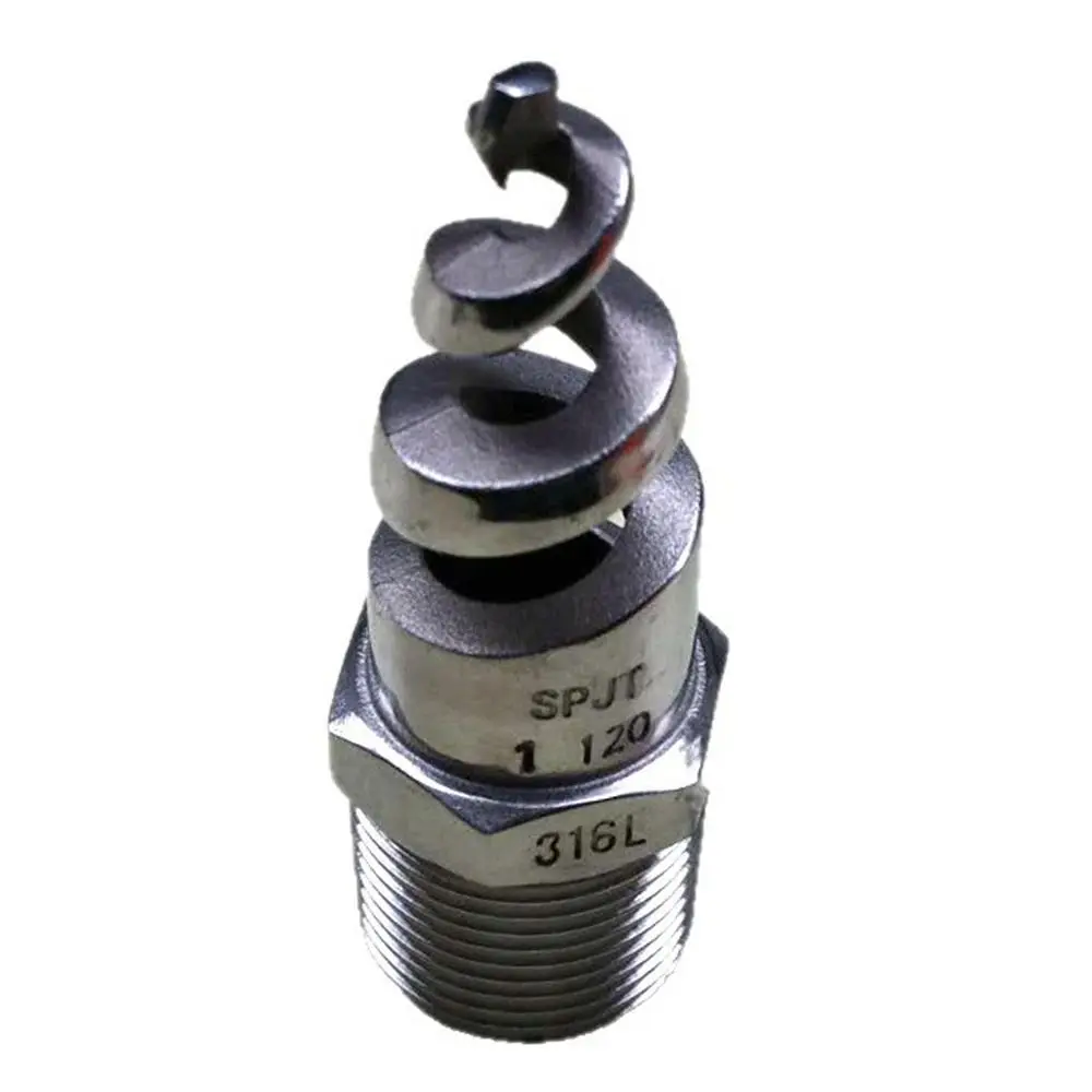 316L Stainless Steel Spiral Nozzle Male Thread Pipe Fitting Atomization Nozzle Silver Joint Connector Garden Spray Sprinkler