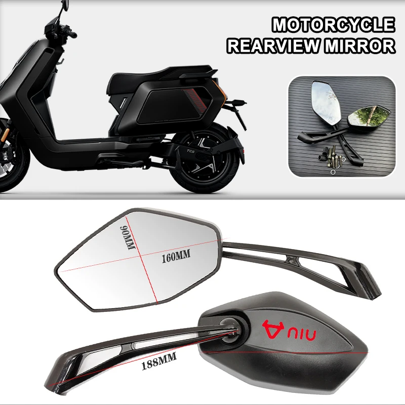 Motorcycle Rearview Mirror ATV Off-Road Biker Moto Motorbike Accessories for NIU UQi+ NQiGT MQi2 MQi+ NXT NX X3 XQi3 SQi F600
