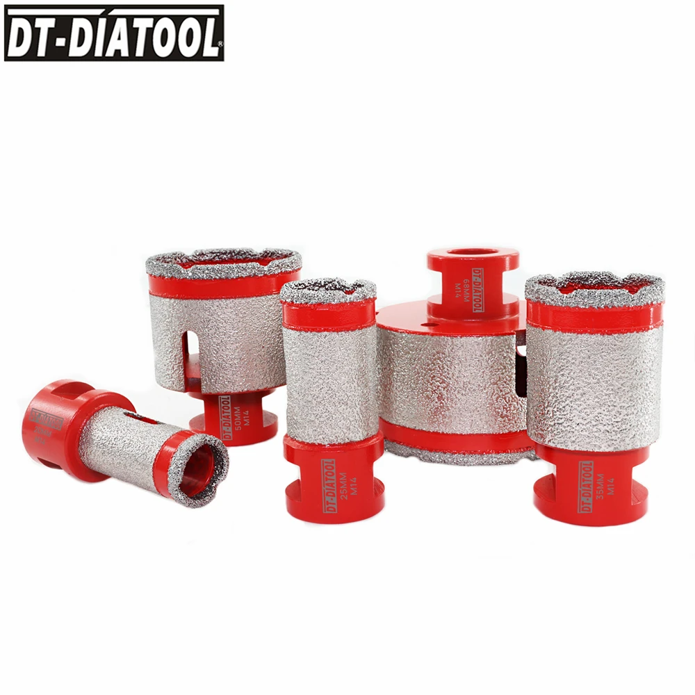 DT-DIATOOL Diamond Drilling Milling Finger Bit Dia 20 to 68mm Processing Ceramic Marble Granite Hole Saw Cutter Opener M14