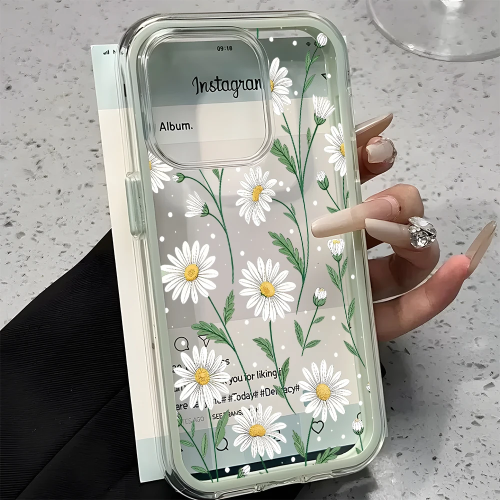 Frische Gänseblümchen-Blumenmuster 2-in-1 Transparente Handyhülle für Samsung Galaxy S26 Ultra S25 S23 FE S24 S22 Plus A57 A37 A55 A54 A36 A35 A16 Cover – Detail 2