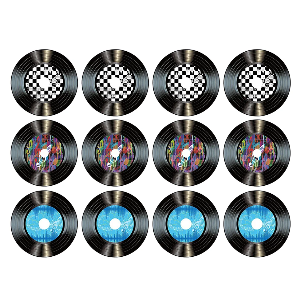 12-częściowa dekoracja płyt winylowych Znak ścienny Dekoracje płyt Papierowa ozdoba Pusty pokój Dysk Dziewczyna