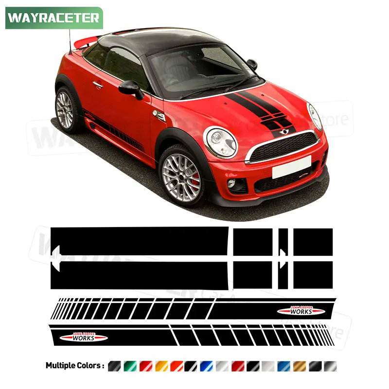 

Edition John Cooper Works капот крышка двигателя багажник виниловая наклейка дверь боковые полосы наклейка для MINI Coupe R58 JCW Cooper