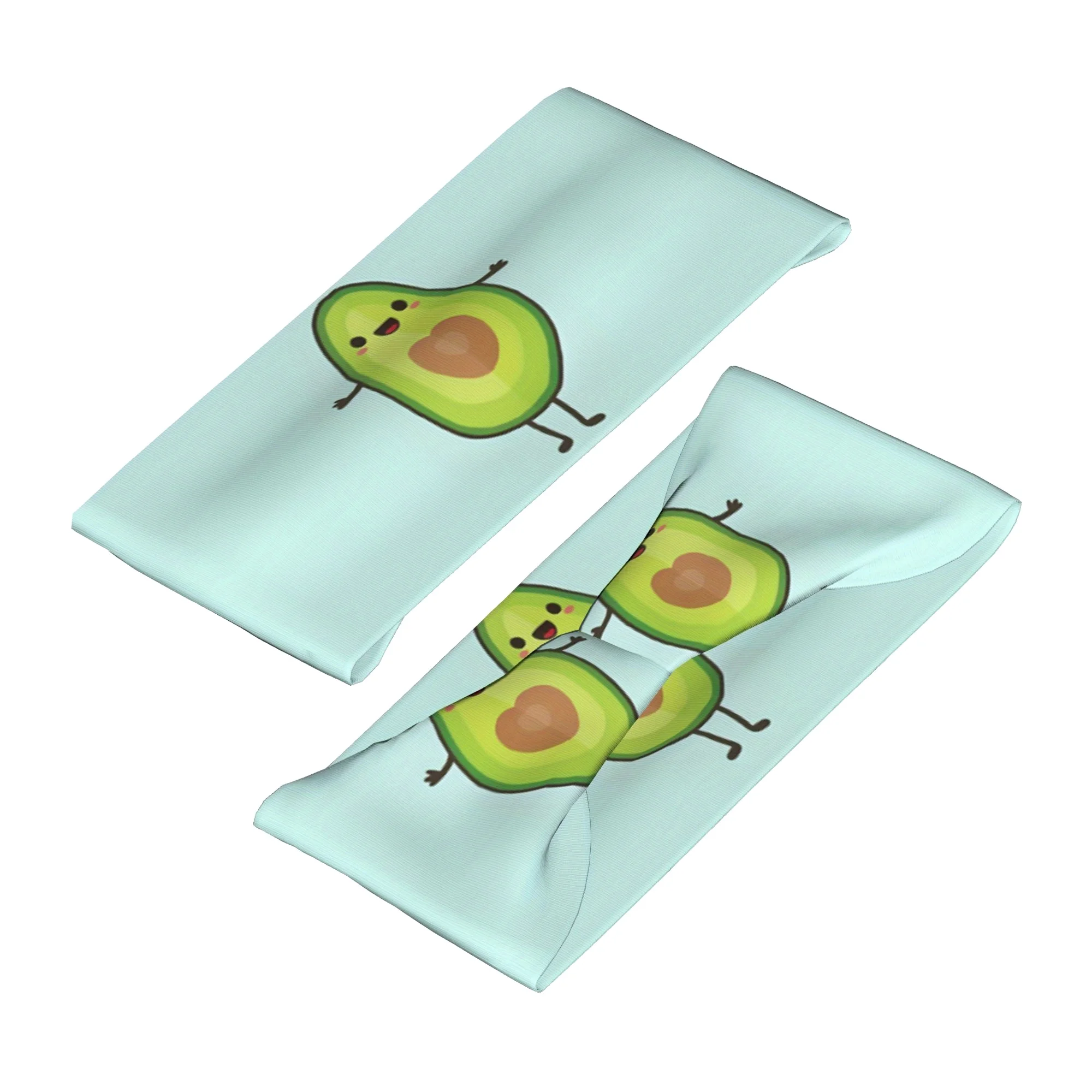 

Милая повязка на голову с мультяшным принтом авокадо, впитывающая пот, спортивная повязка для волос для йоги, бега, повседневного использования, эластичная, нескользящая, для любителей еды