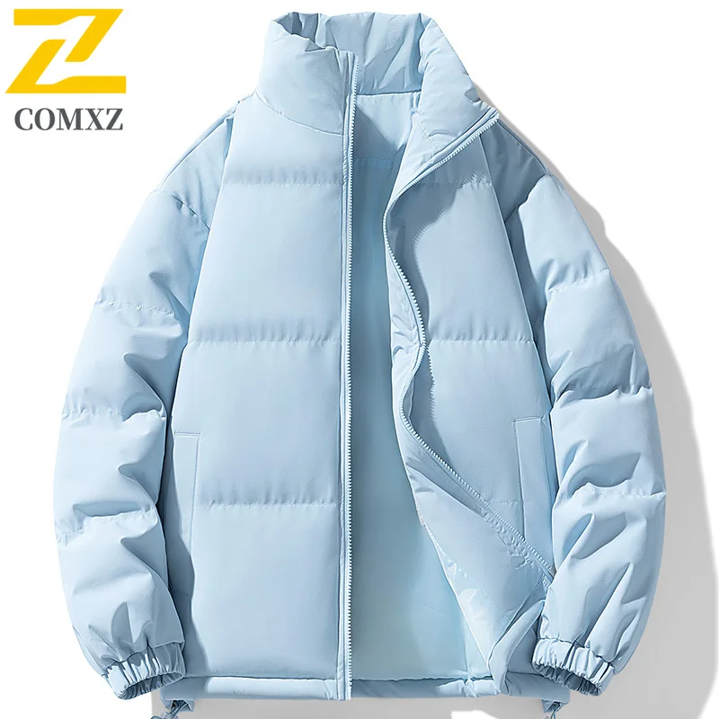 Men Cotton Jacket 2025 Winter Fashion Warm Puffer Windproof Outerwear Casual Streetwear Style Cold Weather Daily Outfits Coat