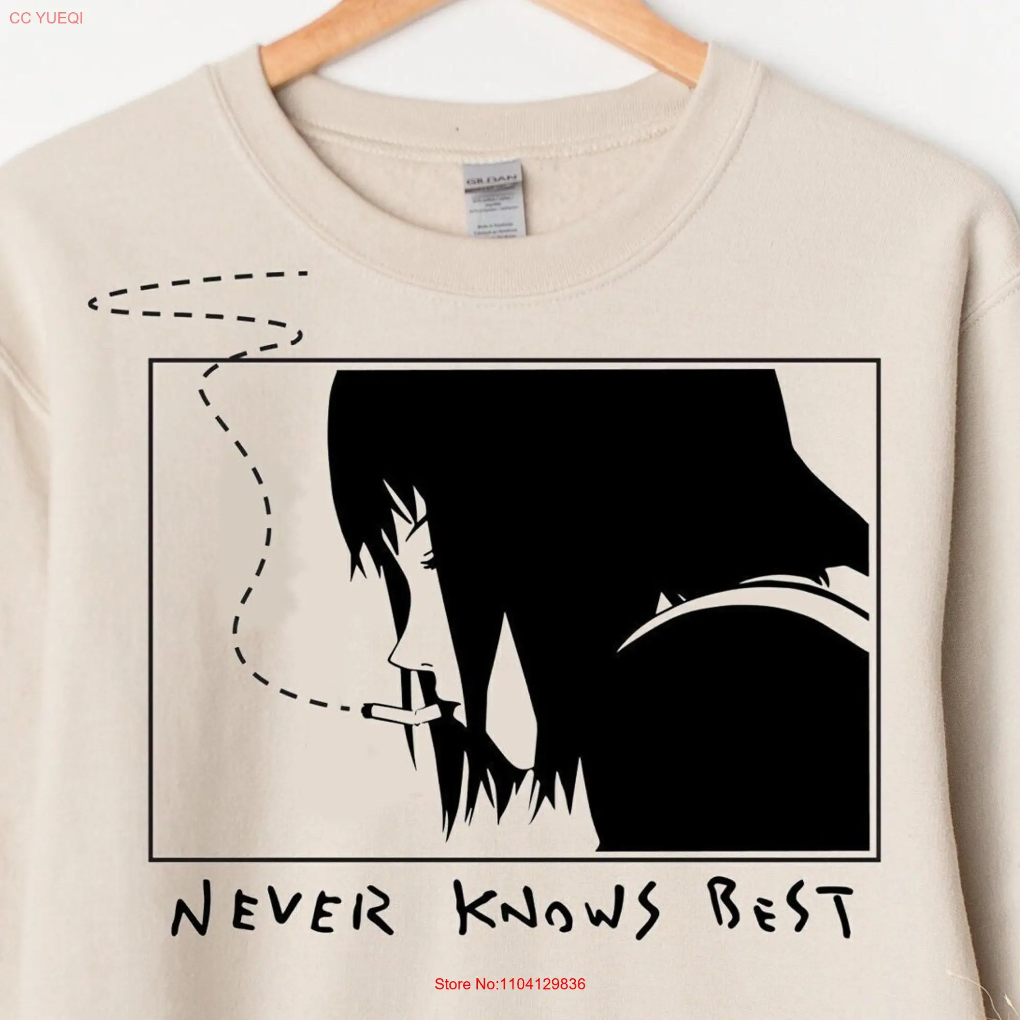 FLCL-Anime Sweater Never Knows, Manga Retro Camiseta, Mamimi Samejima, Fooly Cooly 90s Vintage T-shirt