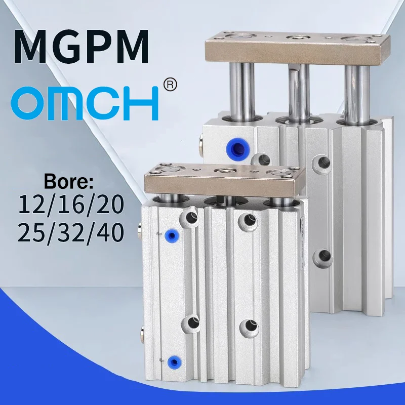 

MGPM Пневматический компактный направляющий цилиндр с диаметром 12/16/20/25/32/40/50/60/80 Ход 10/20/30/40/50/75/100/125/150/200 мм Воздушный цилиндр