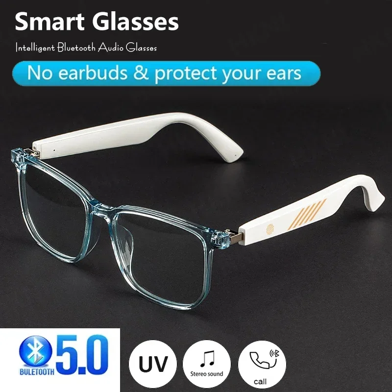 Fashion Anti-Blue Smart 3D Anti-Blue Voice Control Glasses Wireless Bluetooth Sunglasses Hands-Free Calling TWS Music Eyeglasses