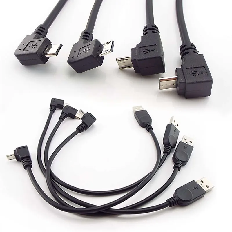 27cm 90 Degree Micro USB Male to Male Data Up Down Left Right Angled Charge Connector Cable Adapter for Tablet Cell Phone A1