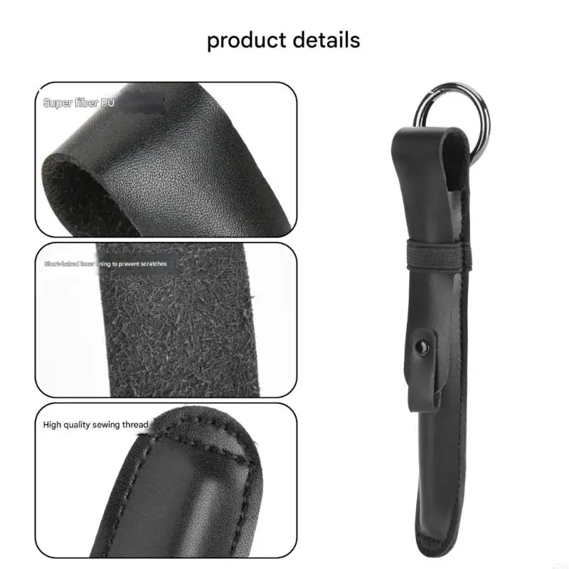 J78A Lightweight Pencil Cover Holder for Pencil 1/2 PU Leather Case Protective Sleeve with Keychain Accessories
