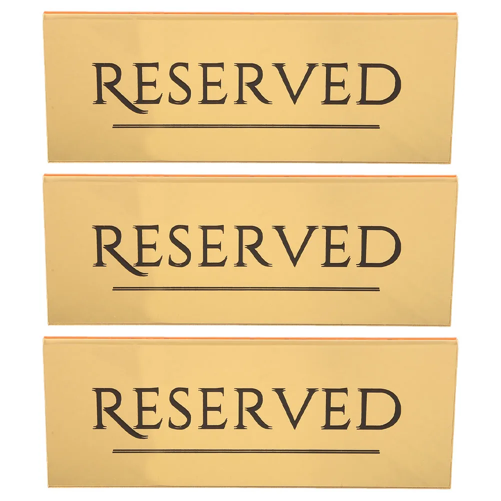 

3 Pcs Reserved Seating Signs for Chairs Dining Table Banquet Party Accessory Wedding
