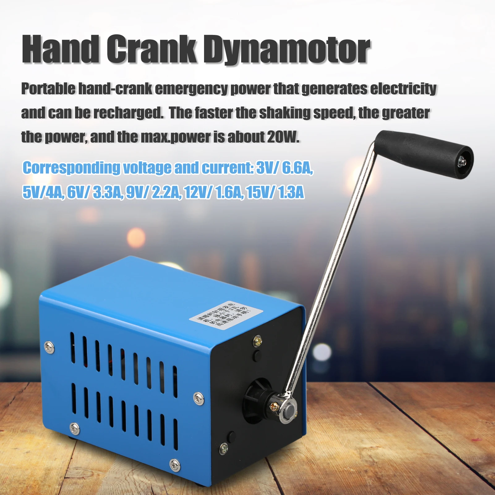 Emergency Hand Crank Dynamotor High Power Charger Portable USB Charging Hand Crank Generator Outdoor Camping Survival Power Bank