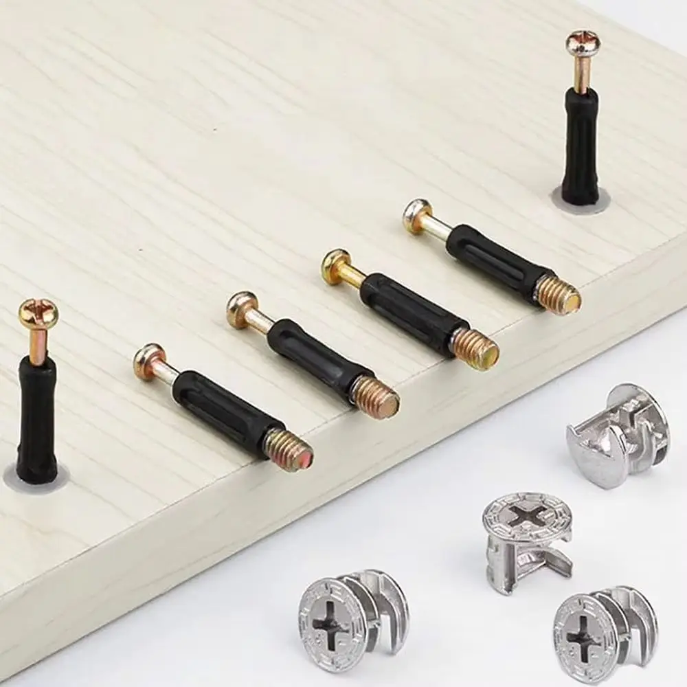 

Connection Screw 3 in 1 Furniture Screw Assembly Kit Sturdy Connector Mini Reinforced Eccentric Wheel Nut Desk