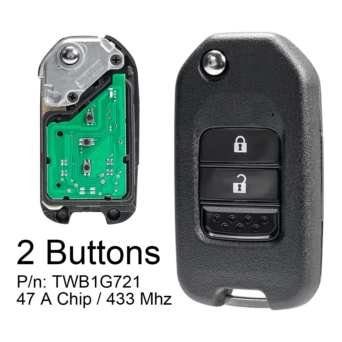 

433Mhz 3 Buttons Car Remote Key with Electronic 47 G Chip TWB1G721/HLIK6-3T for