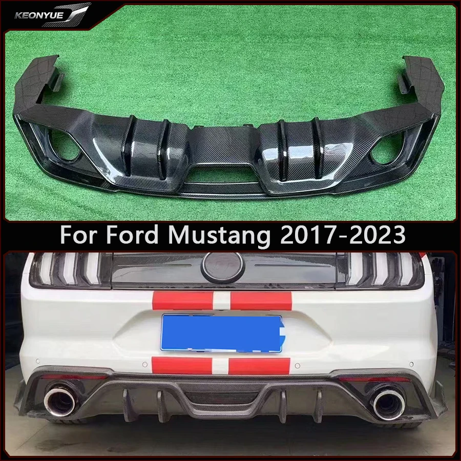 Carbon Fiber Back lip Car Rear Bumper Diffuser For Ford Mustang 2017-2023 Splitters Spoiler Car Accessories Body Kit