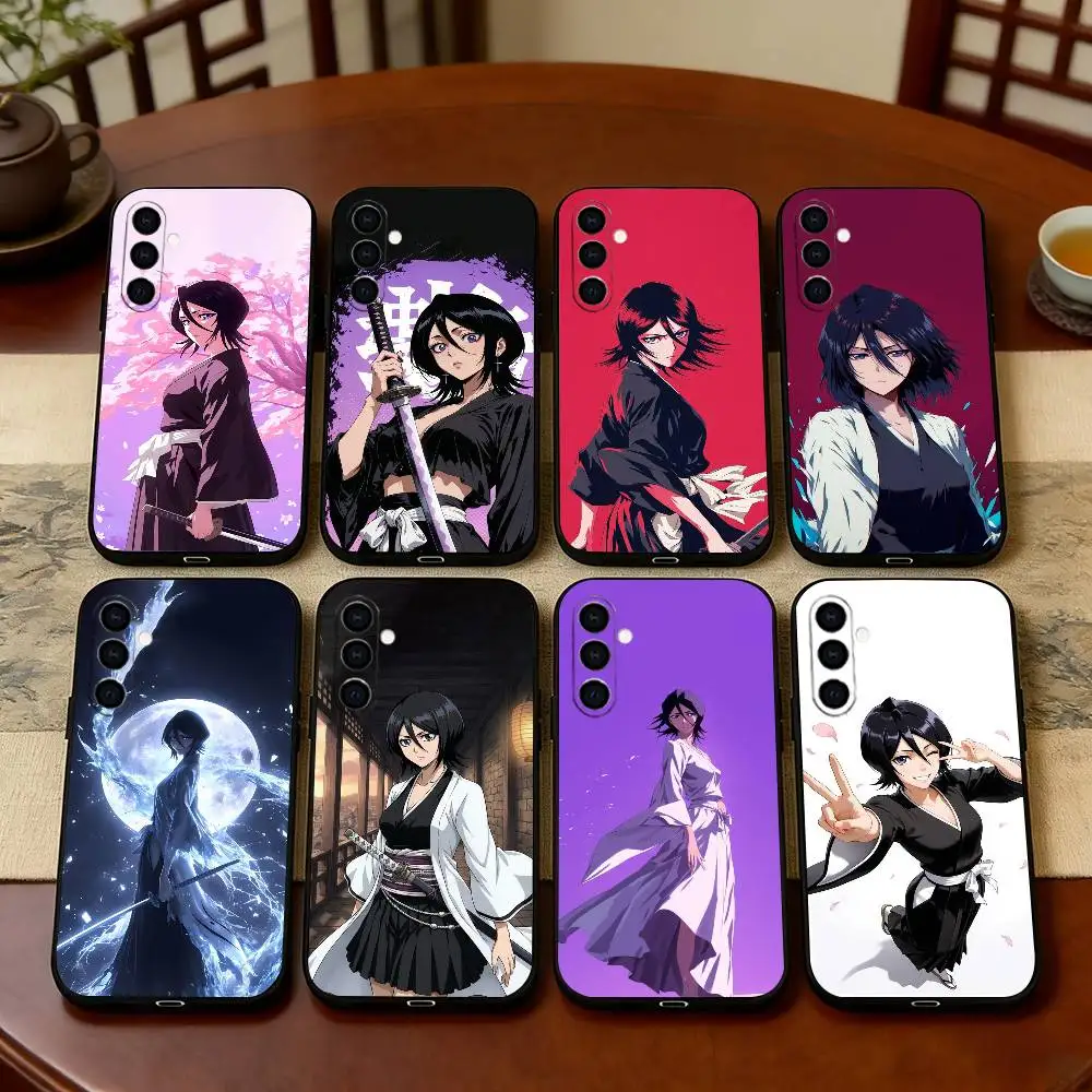 B-Bleach R-Rukia Kuchiki Phone Case Black Silicone Soft For Samsung Galaxy A73,A72,A71,A70,A53,A52,A51