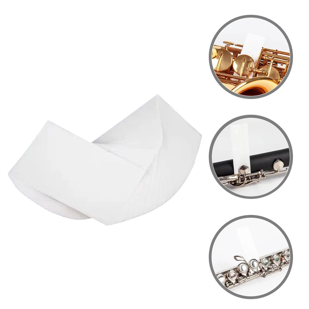 

100 Pcs along with Instrument Cleaning Pad Clarinet Maintenance Thumb Drying White Moisture Paper Absorbent Cloth