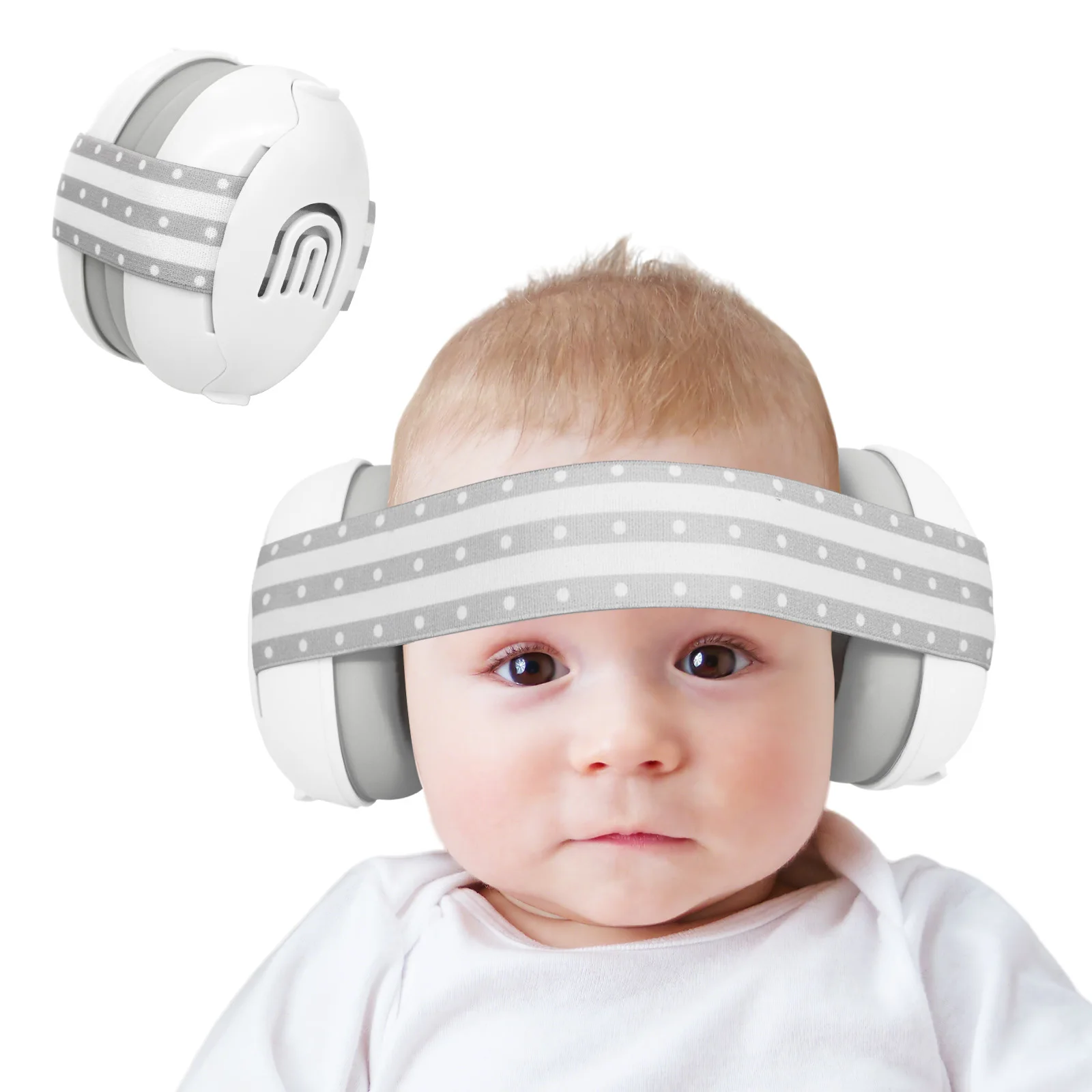 Baby Noise Cancelling Headphones Foldable Infant Ear Protection Earmuffs with Adjustable Headband for 0-3 Years