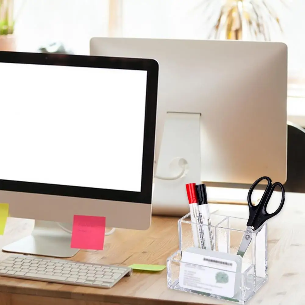 منظم مكتب متعدد الاستخدامات مع 3 مقصورات ، قرطاسية للمكتب ، أقلام ، مكياج ، فرش ، ملحقات الحمام