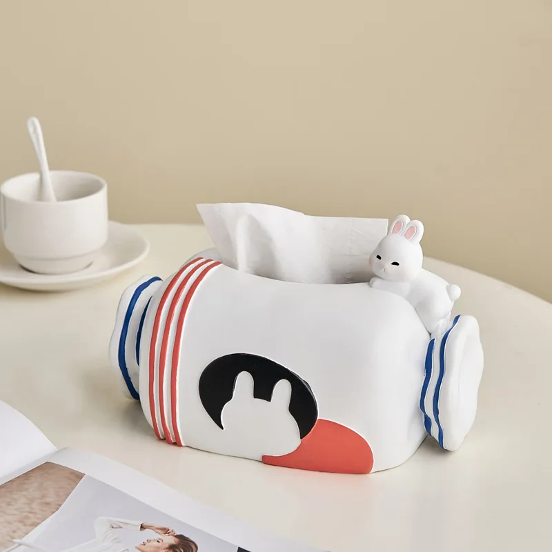 Cartoon White Rabbit Toffee Tissue Box Living Room Light Luxury Creative Cute Home Coffee Table Restaurant Desktop Tissue Box