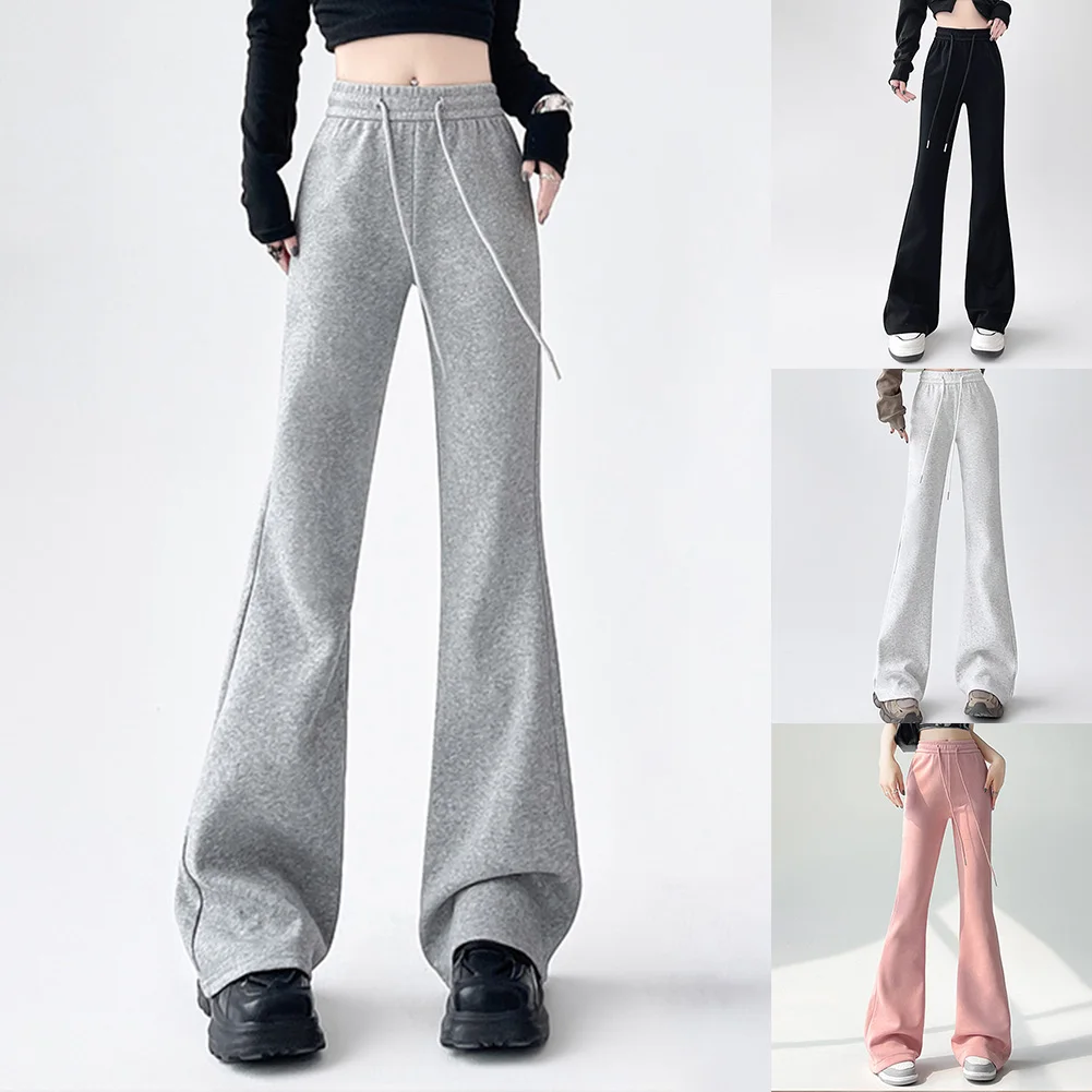 Familienversammlungen, lässige Ausflüge, lässige Hose mit weitem Bein, einfarbige Schlaghose, trendige, modische, bequeme Alltagshose mit weitem Bein