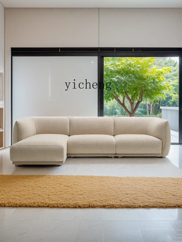 ZZ كريم نمط امبسوول النسيج شقة صغيرة غرفة المعيشة شقة مصمم B & B أريكة منحنية #5