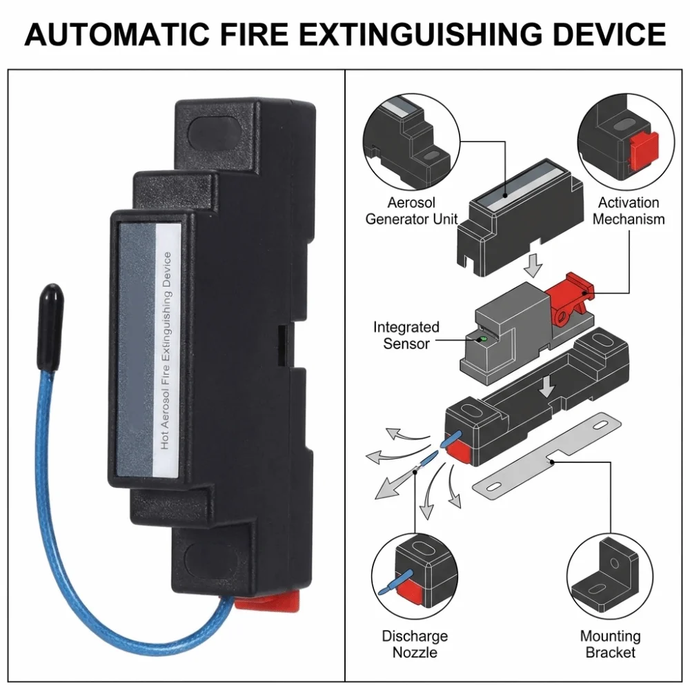 Pollution-Free Flame Retardant Device Vibration Resistant Simple Fixed Mounting Automatic Fire Extinguishing Sticker