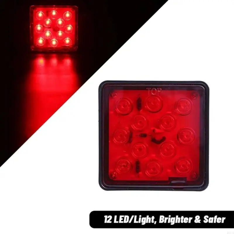 Energy Efficient 12 LED Trailer Light Brake Light Trailer Hitch Cover Waterproof For Various Weather Conditions R6FB