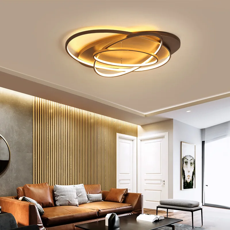 New Creative Rings Modern Led Ceiling Light For Living Room Bedroom 48w/70w/85w Home Indoor Led Ceiling Light Fixture AC90V-260V