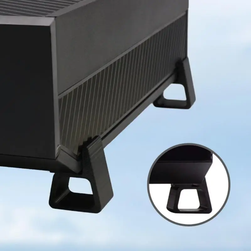 Q6PA Game Console Stand Feet Cooling Horizontal Holder Black 3D Printed Feet for Desk Gaming Setups and Console
