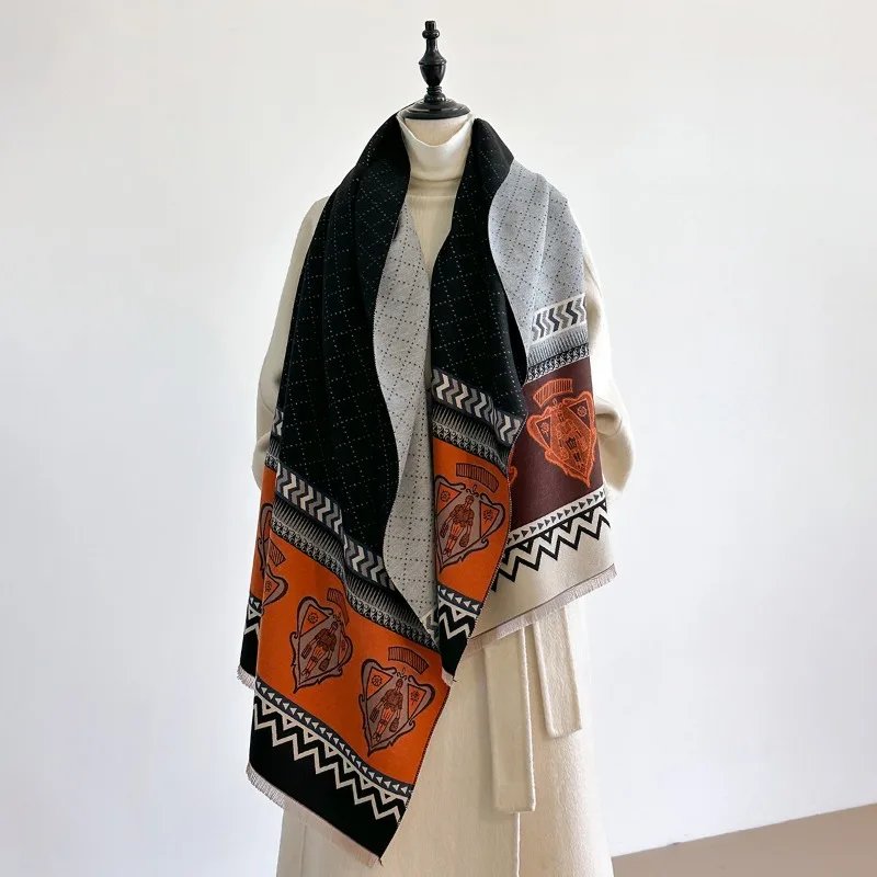 

Women's autumn and winter new shawl wrap, neck scarf, large winter warm scarf, cashmere-like shawl