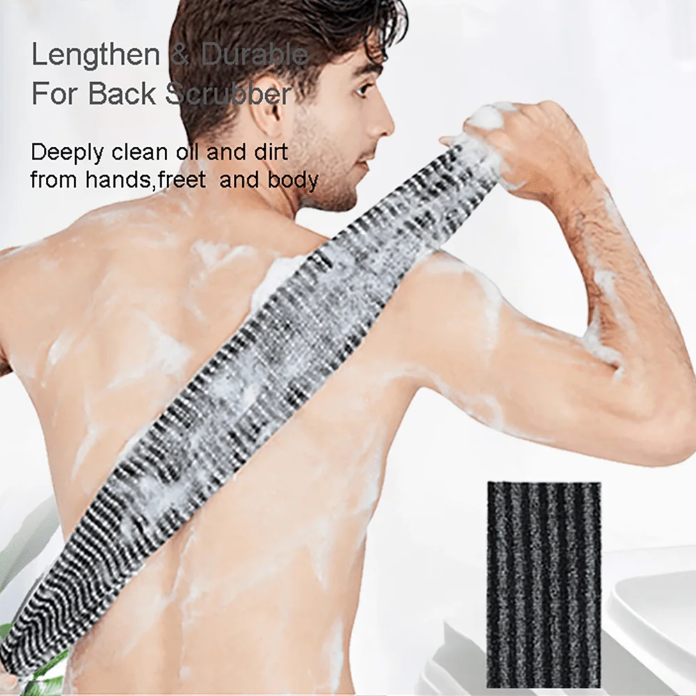 Exfoliating Back Body Scrubber For Shower Bath, Long Strip Rubbing Scrub Towel, Exfoliating Washcloth Bath Towel For Men Women