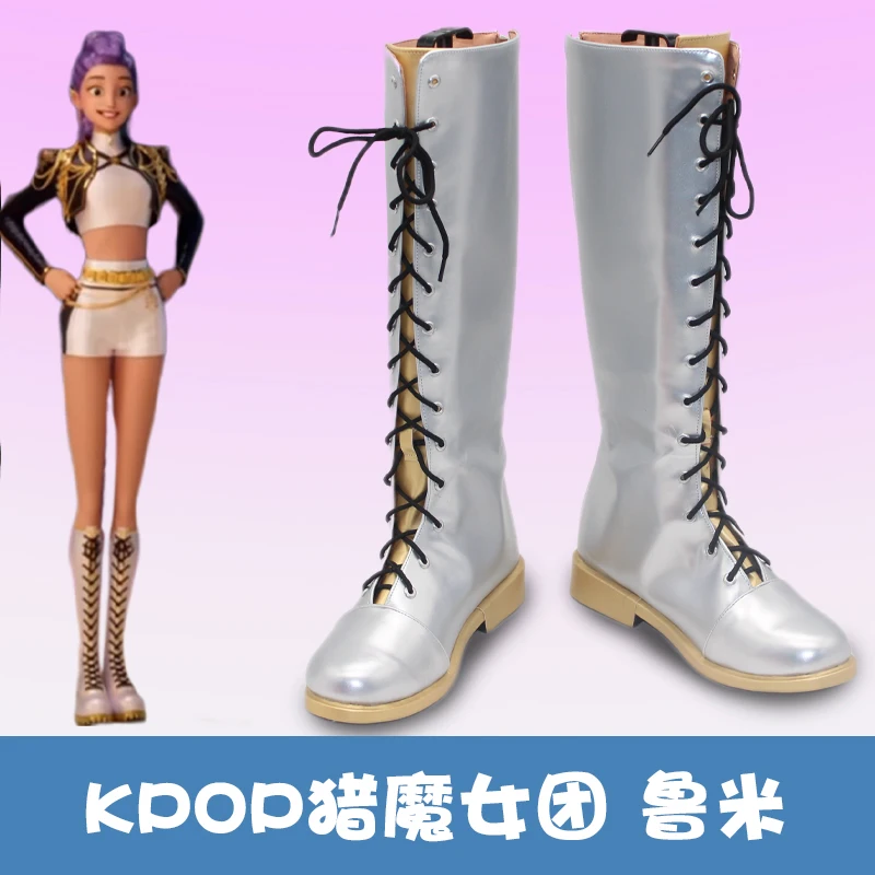 

K-Pop HUNTR/X Rumi Demon Hunters Cosplay Shoes Boots Anime Halloween Carnival Boots Custom Made