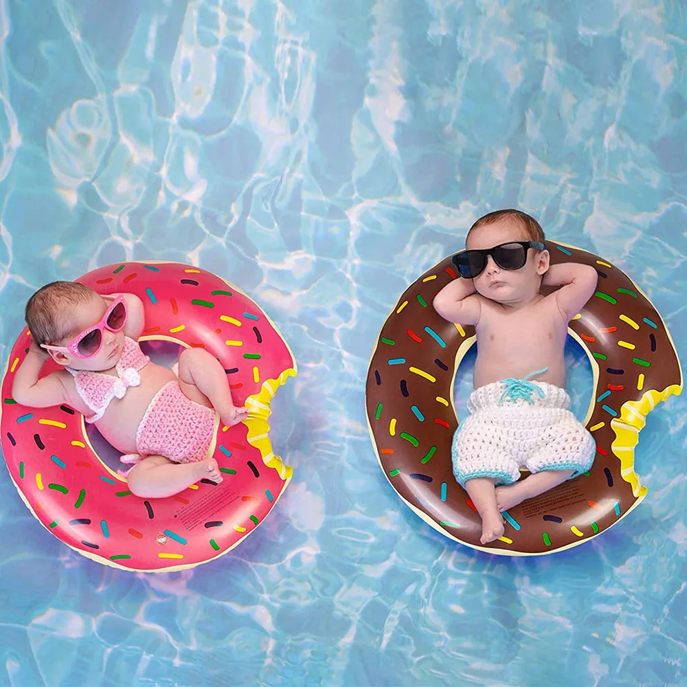 Anel de natação inflável Donut, flutuador de piscina gigante, brinquedo círculo, praia, festa do mar, água do colchão, adulto, criança