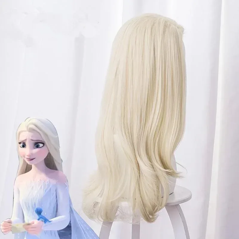 

Princess Elsa Cosplay Creamy white Synthetic Long Curly Frozen Anime Coser Cute Girl High Quality Wig Dails;3'c,5.y;8'v,