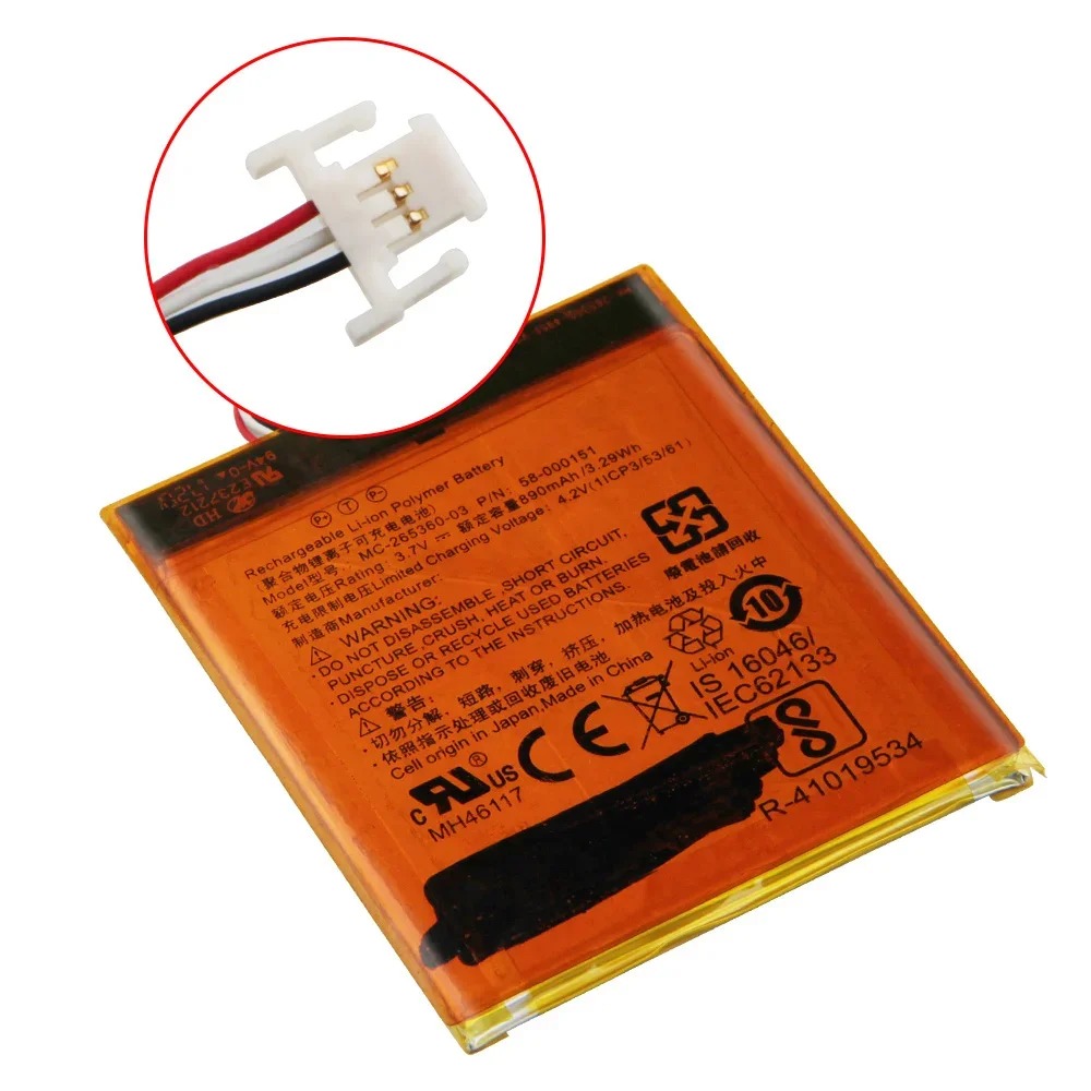 Batería de litio recargable para Amazon kindle paperwhite Kindle 7 8 E-Reader MC-265360-03 batería de larga duración